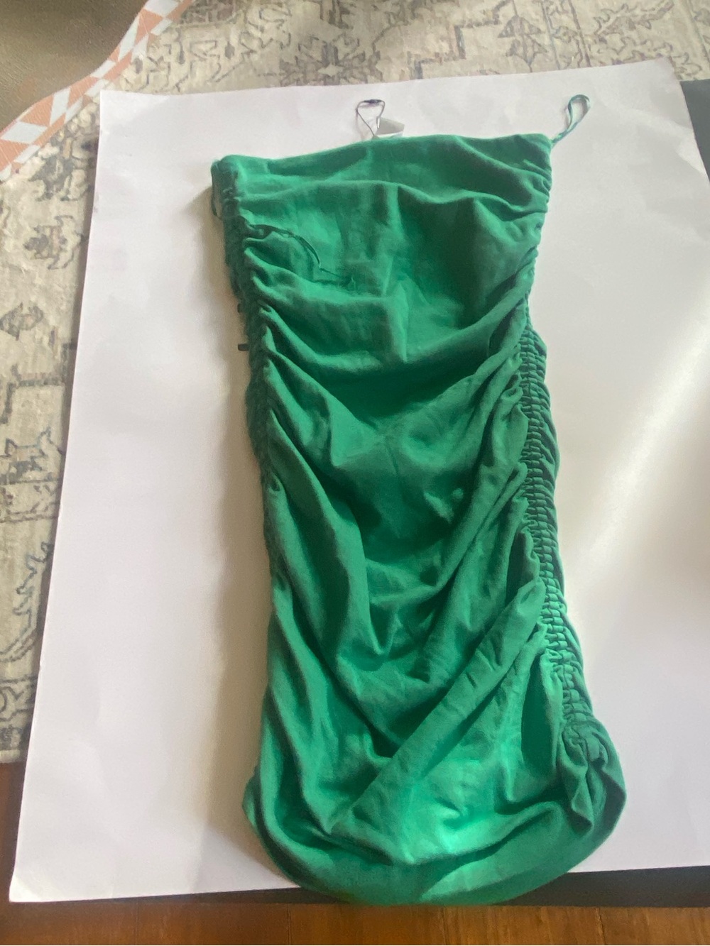 Zara Green Ruched Slip Dress